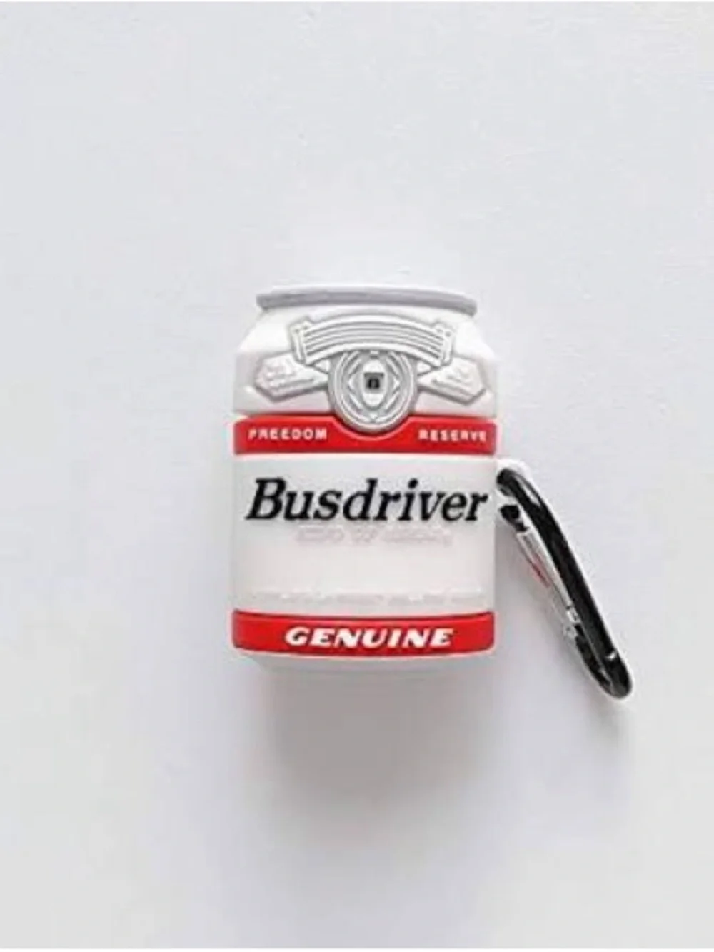 Busdriver White & Red Novelty Can Phone Case with Carabiner